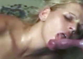 Dog cock sucked by a ravishing redhead