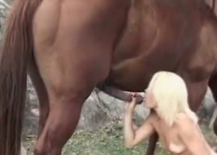 Farm pornography featuring a blond-haired hottie