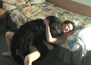 Insanely sexy dog fucking a skinny-ass babe