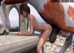 Lara Croft fucks a horse instead of raiding tombs